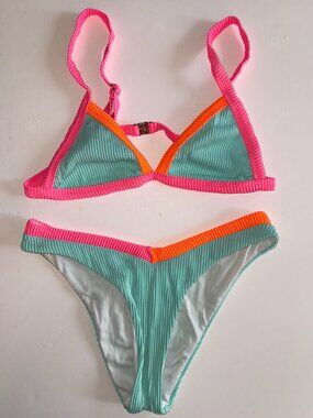 Highlighter-colored bikini